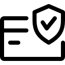 Credit card with secure shield icon